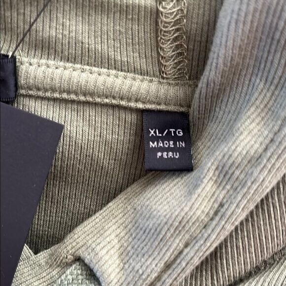 ATM Anthony Thomas Melillo Olive Green Ribbed Hoodie - Picture 4 of 5